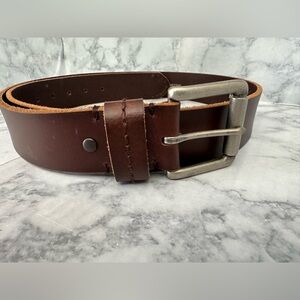Fossil Dark Brown Leather Belt‎ with Silver Buckle Men’s sz 40 Classic